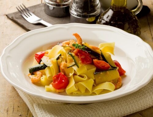 Pappardelle zucchine e gamberi